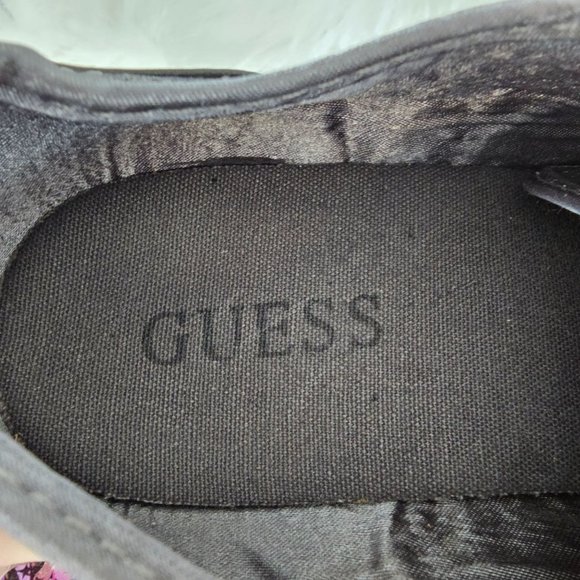 Guess Leopard Print Silver Pewter Metallic Logo Womens Size 8.5 Sneakers‎ - Picture 9 of 10